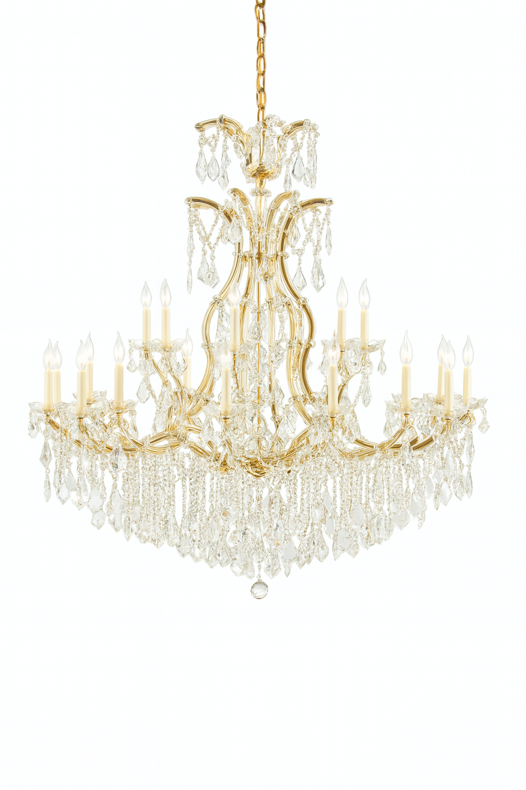 Grand Maria Theresa Crystal Chandelier – Sparkling Statement Lighting for Foyers & Entryways, 52"H x 46"W Gold, V21-09