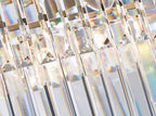 8 Lights Retro Palladium Glass Fringe Rectangular Chandelier, Elegant 40"x12" Ceiling Lighting Fixture