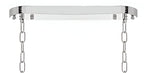 12-Lights Retro Palladium Glass Fringe Chandelier, 49"x14"x18" Chrome Finish Ceiling Light