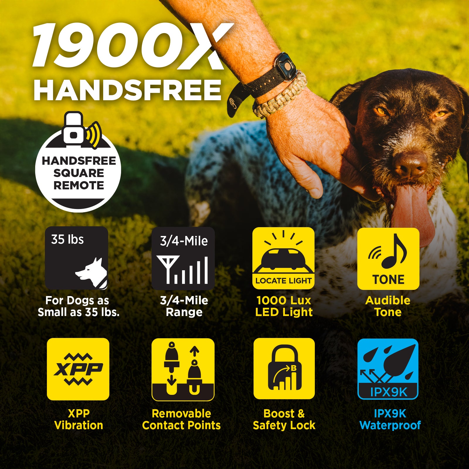 Dogtra 3/4 Mile 1 Dog X-Series Handsfree Remote Trainer Black
