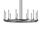 12-Light Industrial Rustic Chandelier Black Finish, 60" Vintage Barn Metal Round Farmhouse Ceiling Fixture