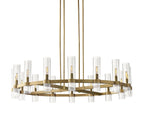 16-Light Industrial Rustic Chandelier Gold Finish, 48" Vintage Barn Metal Round Farmhouse Ceiling Fixture
