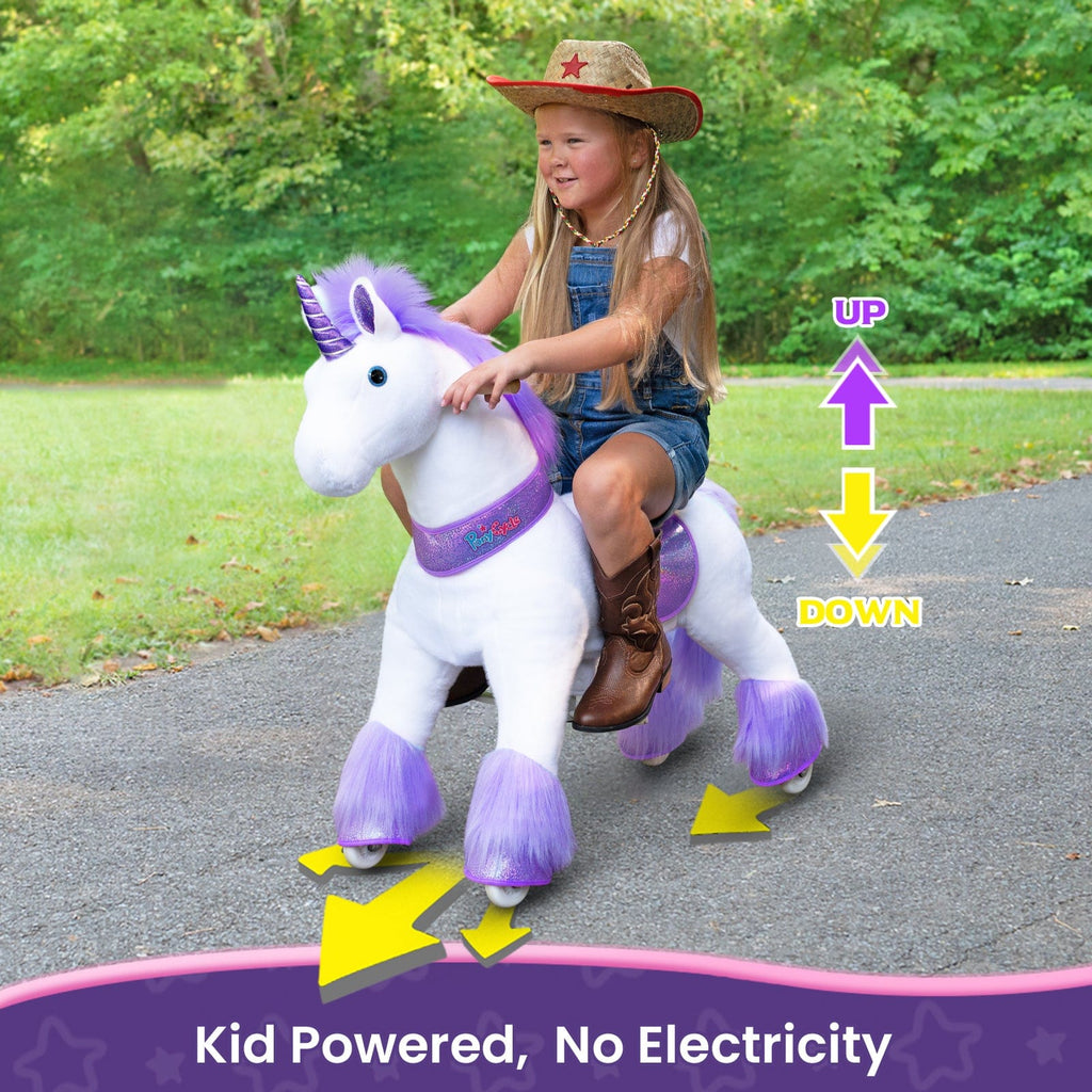 PonyCycle Model U® Purple Large Ride-On Unicorn for Kids Age 7+, Mechanical Walking Pony Toy