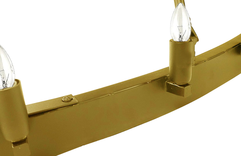 24-Light Industrial Rustic Chandelier Gold Finish, 50"x48" Wrought Iron Vintage Barn Castile One-Tier Fixture