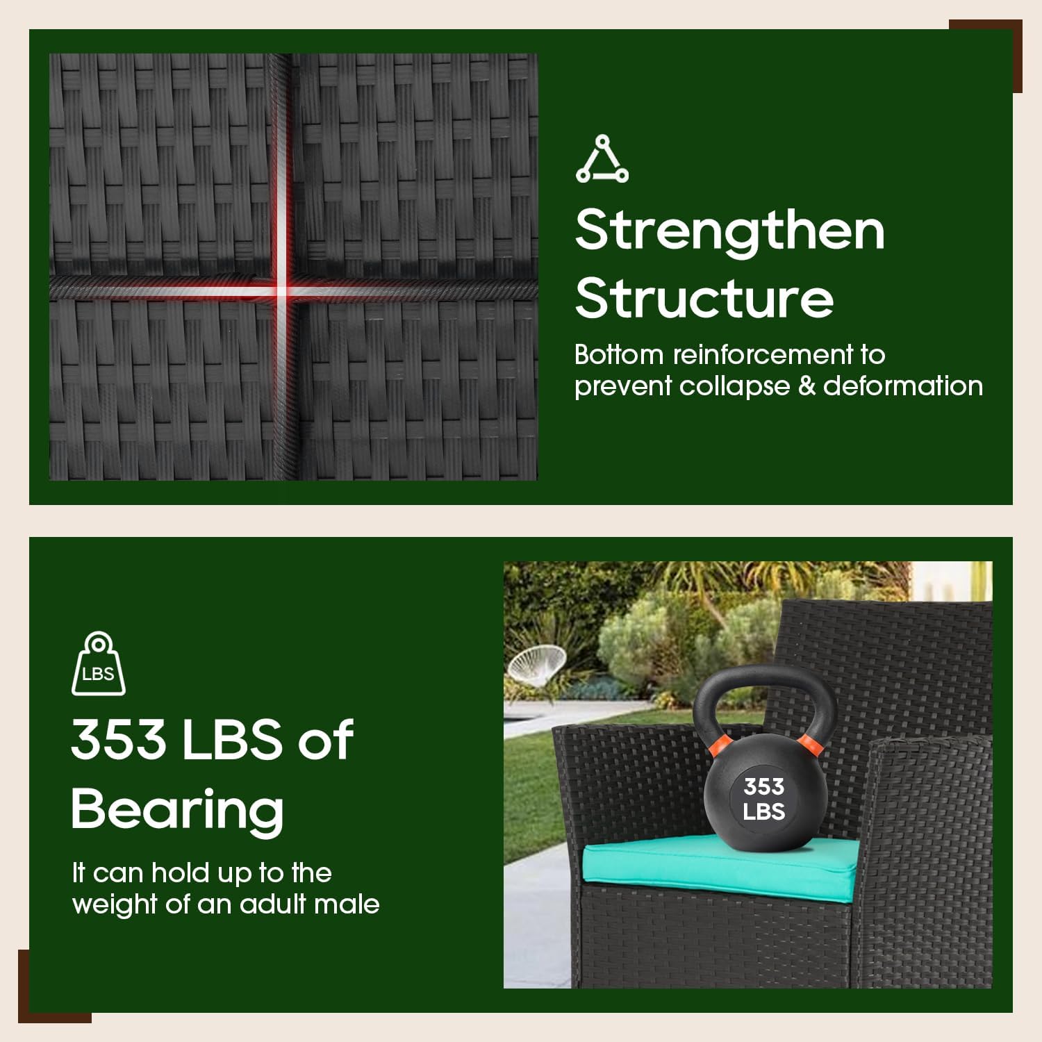 4-Piece Outdoor Patio Furniture Set, Blue PE Rattan Wicker Chairs with Loveseat & Coffee Table – Weather-Resistant Conversation Seating for Porch, Garden & Lawn