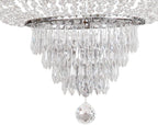 9-Light French Empire Crystal Chandelier, Silver Ceiling Lighting Fixture for Living Room, Dining Room, Foyer & Entryway