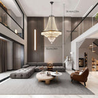 9-Light French Empire Crystal Chandelier, Black Ceiling Lighting Fixture for Living Room, Dining Room, Foyer & Entryway