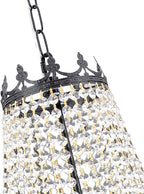 9-Light French Empire Crystal Chandelier, Black Ceiling Lighting Fixture for Living Room, Dining Room, Foyer & Entryway