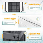 3-Piece Outdoor Patio Wicker Furniture Set, Modern Rattan Conversation Chairs with Coffee Table for Yard, Porch, Balcony & Bistro (White)