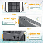 3-Piece Outdoor Patio Wicker Furniture Set, Modern Rattan Conversation Chairs with Coffee Table for Yard, Porch, Balcony & Bistro (Grey)