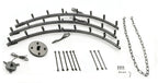 24-Light Industrial Rustic Chandelier Black Finish, 50"x48" Wrought Iron Vintage Barn Castile One-Tier Fixture