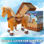 PonyCycle Model Y® Ride-On Horse, Light Brown - Rideable Toy for Kids Age 4-7, Mechanical Walking Ride-On Toy