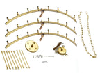 24-Light Industrial Rustic Chandelier Gold Finish, 50"x48" Wrought Iron Vintage Barn Castile One-Tier Fixture