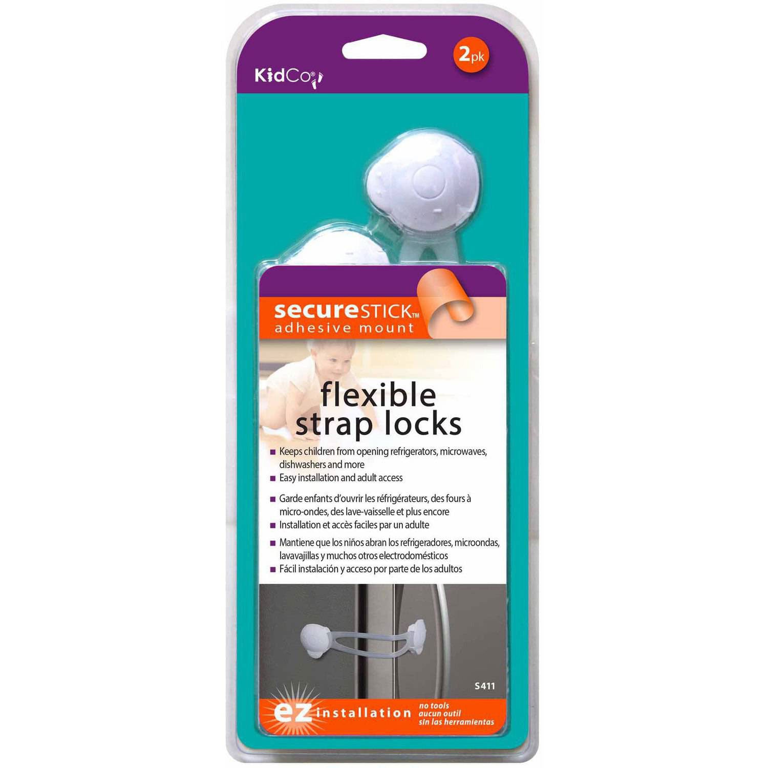 Kidco Flexible Strap Lock 2 pack White