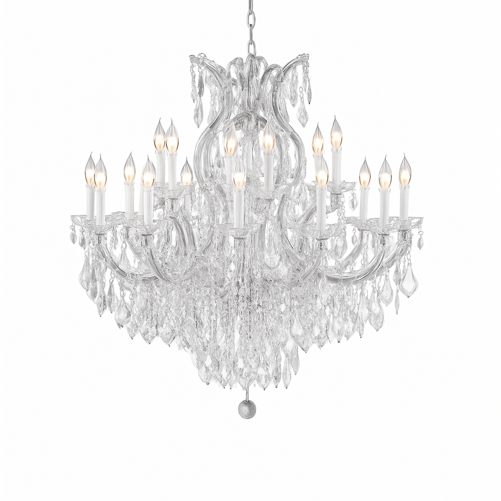 Classic Maria Theresa Ceiling Light – Perfect for Dining & Entryway 38"H x 37"W Silver, V21-07