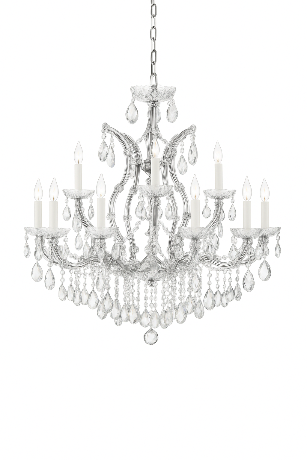 Radiant Maria Theresa Crystal Chandelier – Timeless Sparkle, 30"H x 28"W, Silver, V21-13