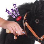 PonyCycle Model U® Black Large Ride-On for Kids Age 7+, Mechanical Walking Pony Toy