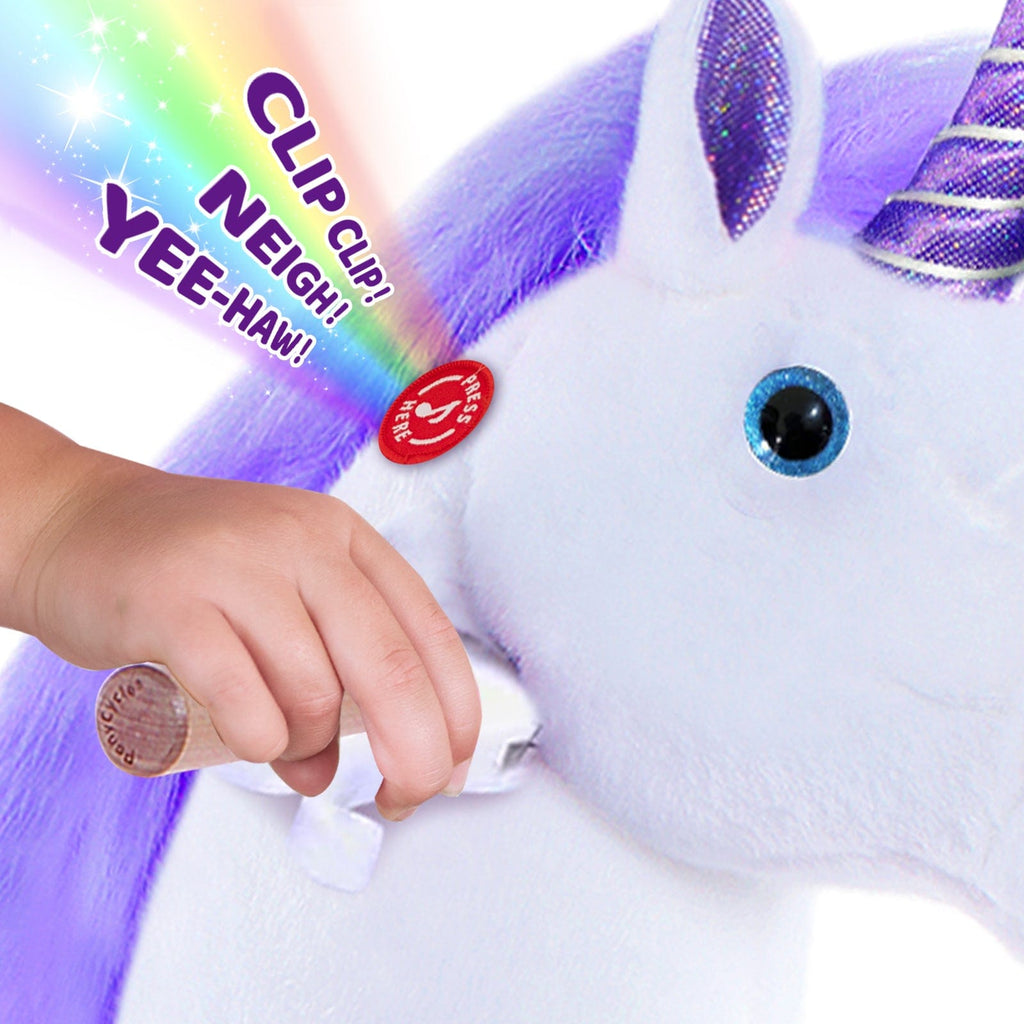 PonyCycle Model U® Purple Ride-On Unicorn for Kids Age 3-4, Mechanical Walking Pony Toy