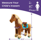 PonyCycle Model X® Ride-On Horse, Brown - Rideable Toy for Kids Age 4-7, Mechanical Walking Ride-On Toy