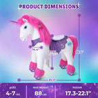 PonyCycle Model Y® Ride-On Unicorn, Pink - Rideable Toy for Kids Age 4-7, Mechanical Walking Unicorn Ride-On Toy