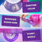 PonyCycle Model Y® Ride-On Unicorn, Pink - Rideable Toy for Kids Age 4-7, Mechanical Walking Unicorn Ride-On Toy