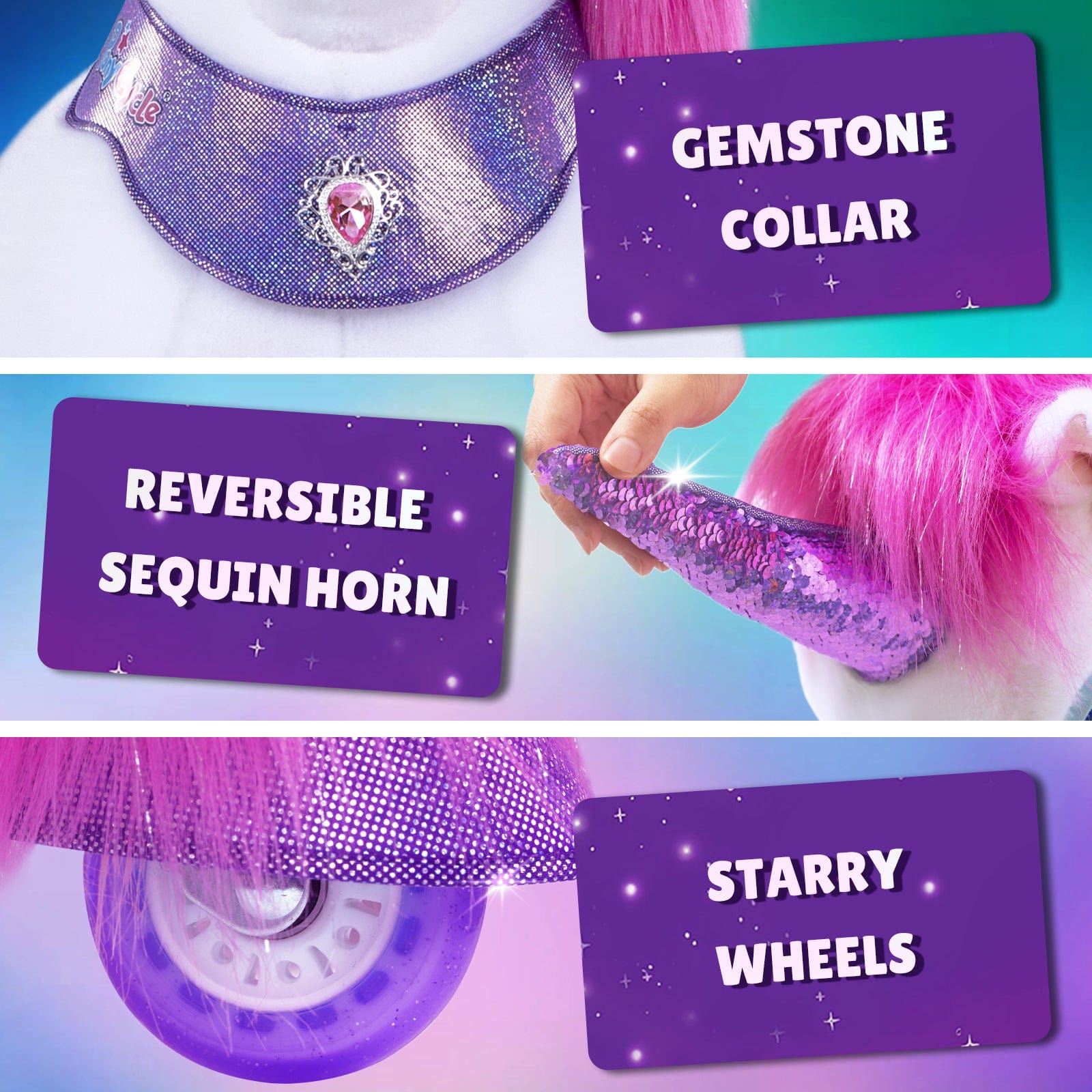 PonyCycle Model Y® Ride-On Unicorn, Pink - Rideable Toy for Kids Age 4-7, Mechanical Walking Unicorn Ride-On Toy