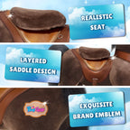 PonyCycle Model Y® Ride-On Horse, Chocolate Brown - Rideable Toy for Kids Age 3-4, Mechanical Walking Ride-On Toy