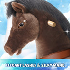 PonyCycle Model Y® Ride-On Horse, Chocolate Brown - Rideable Toy for Kids Age 3-4, Mechanical Walking Ride-On Toy