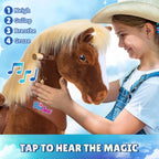 PonyCycle Model Y® Ride-On Horse, Brown - Rideable Toy for Kids Age 3-4, Mechanical Walking Ride-On Toy