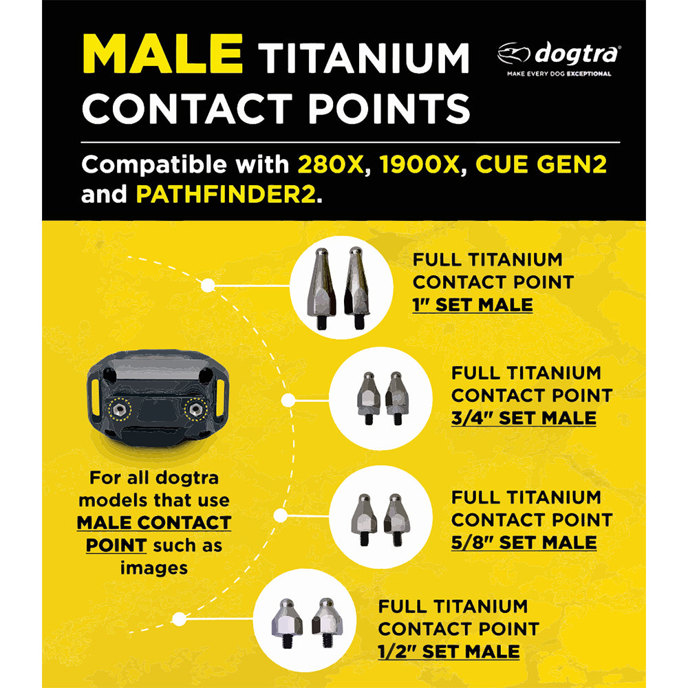 Dogtra 1" Full Titanium Male Contact Point Set