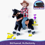 PonyCycle Model U® Black Large Ride-On for Kids Age 7+, Mechanical Walking Pony Toy